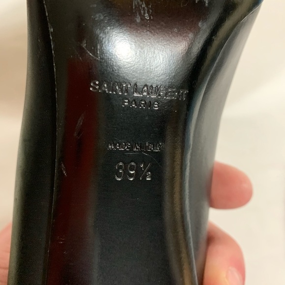 SAINT LAURENT size 39.5 black calfskin stud pumps - Picture 11 of 13